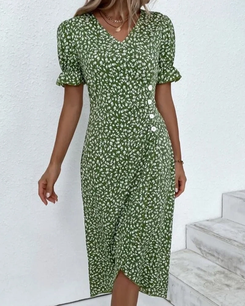 V-Neck Midi Dress for Women in White, Soft and Comfortable Summer Dress for Effortless Elegance and Versatile Style