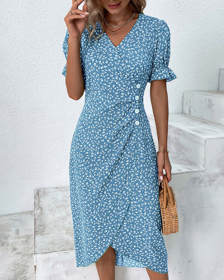 V-Neck Midi Dress for Women in White, Soft and Comfortable Summer Dress for Effortless Elegance and Versatile Style