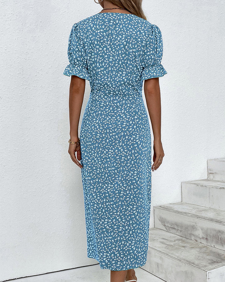 V-Neck Midi Dress for Women in White, Soft and Comfortable Summer Dress for Effortless Elegance and Versatile Style