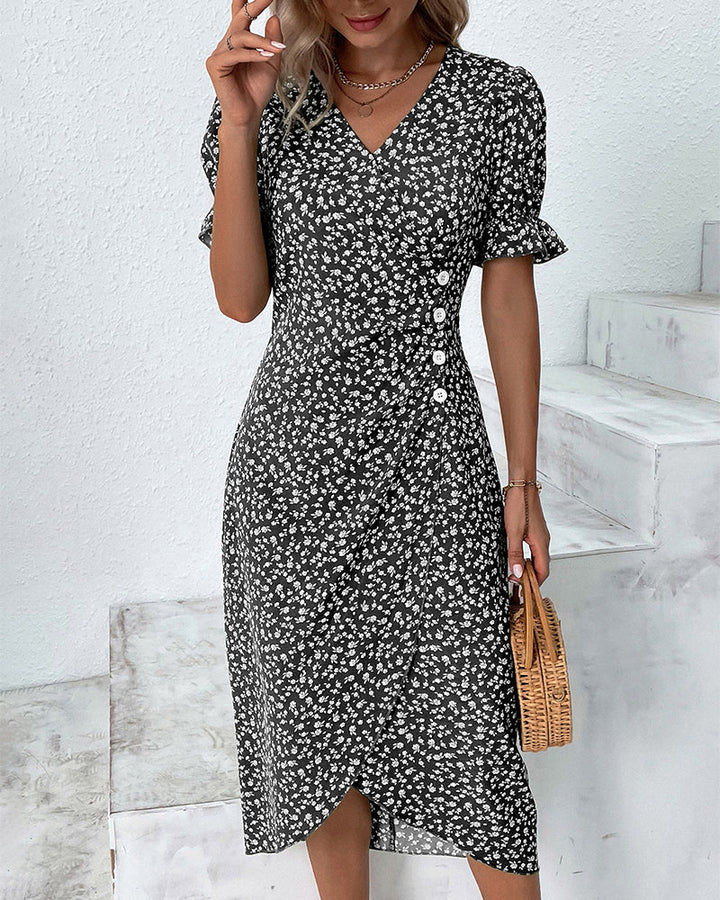 V-Neck Midi Dress for Women in White, Soft and Comfortable Summer Dress for Effortless Elegance and Versatile Style