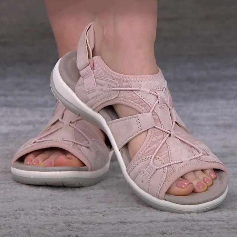 Comfortable Open Toe Sandals for Women with 3-Point Support and Shock Absorption, Ideal for Daily Wear and Pain Relief