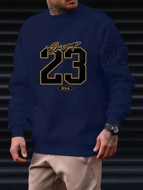 Warm Men’s Sweatshirt – Relaxed Crewneck, Fleece, Casual