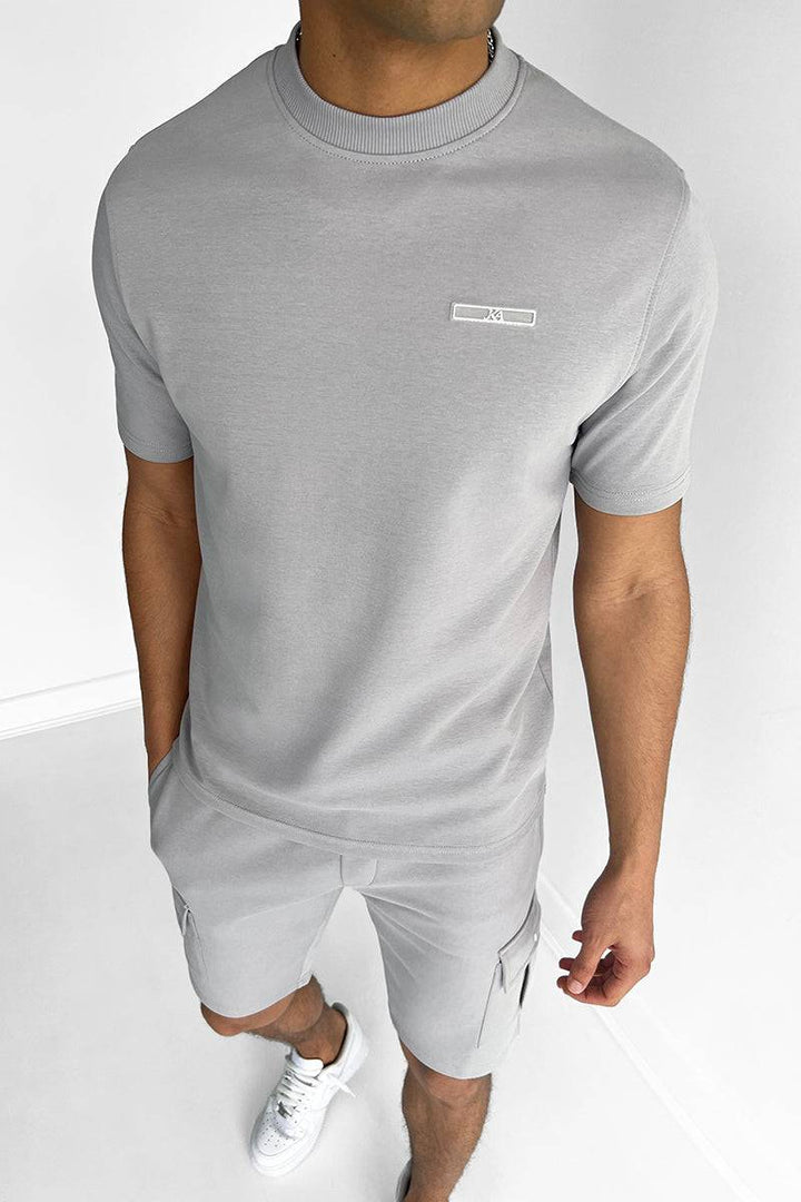 Slim Fit Leisure Set for Men with Cargo Shorts, Premium 100% Cotton Fabric, Tailored Design, Comfortable Everyday Wear
