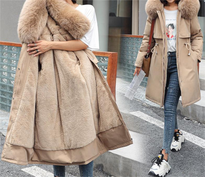 Warm Women’s Winter Coat - Relaxed A Line, Faux Fur, City