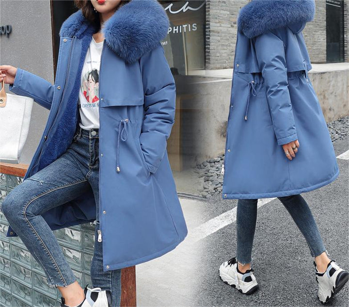 Warm Women’s Winter Coat - Relaxed A Line, Faux Fur, City