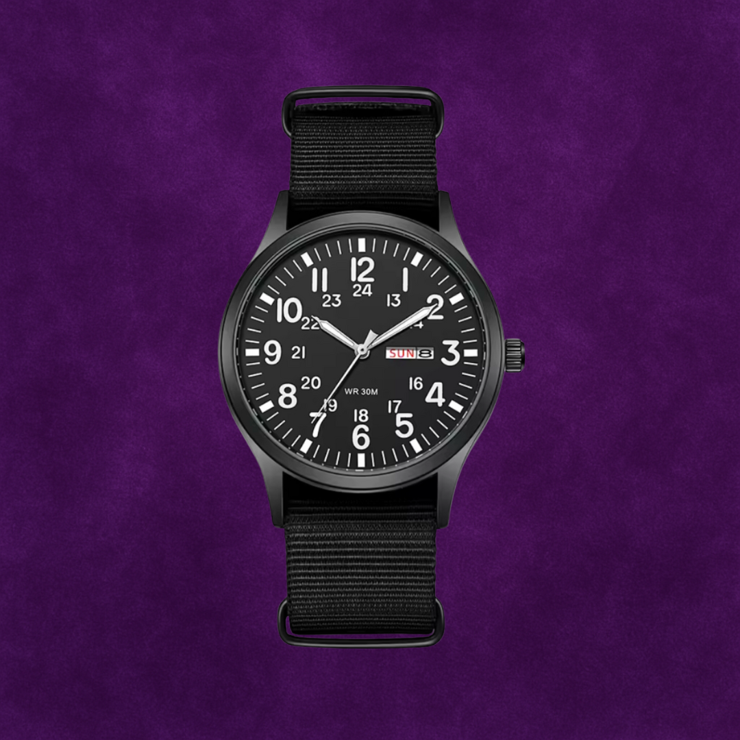 Adventure Men’s Watch – Waterproof, Scratch-Resistant, Nylon Strap, Rugged Outdoor Design