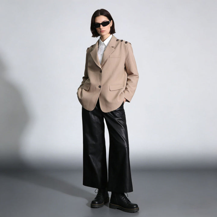 Oversized Women’s Blazer – Asymmetric, Polished, Polyester, Office Wear Essential