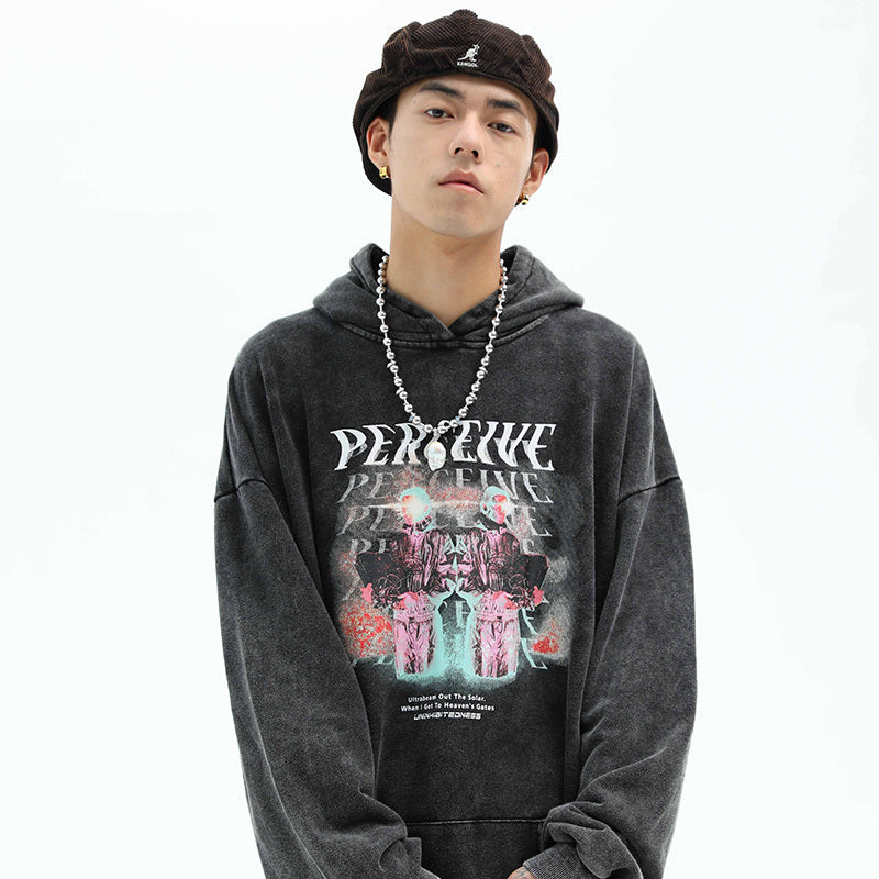 Oversized Mens Hoodie - Relaxed Cut, Vintage Cotton, Casual