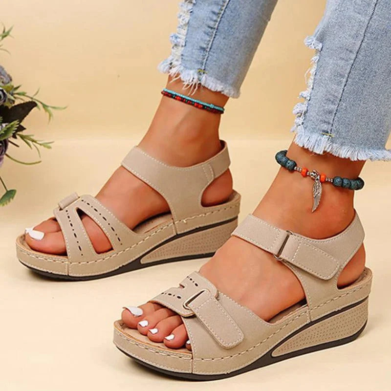 Orthopedic Comfort Sandals for Women with Gel Sole, Breathable Design, and Adjustable Velcro Fastener for Pain-Free Walking