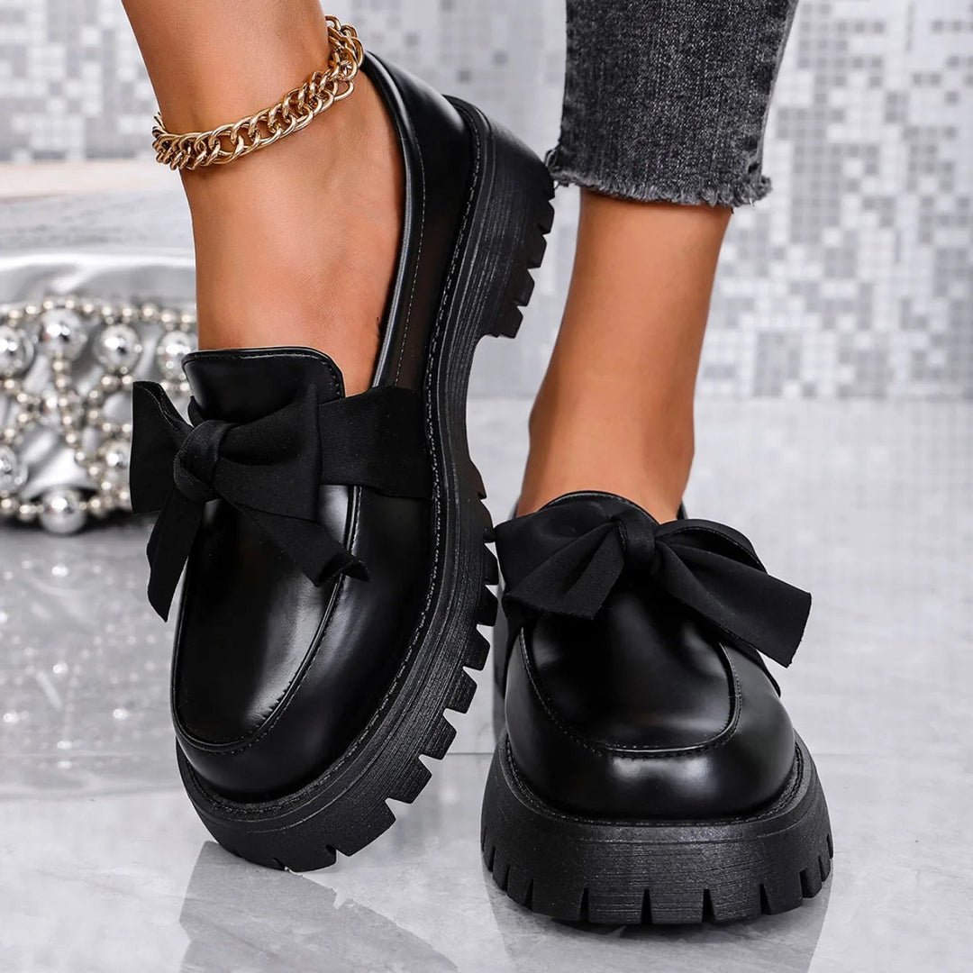 Thick Varnished Leather Moccasins for Women with Robust Sole for Comfort and Style