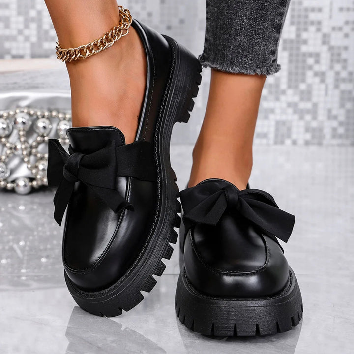 Thick Varnished Leather Moccasins for Women with Robust Sole for Comfort and Style