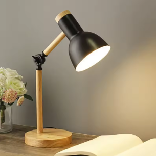 Eye Protection Small Table Lamp - Cute Macaron Wood Desk Lamp for Bedroom No Bulb