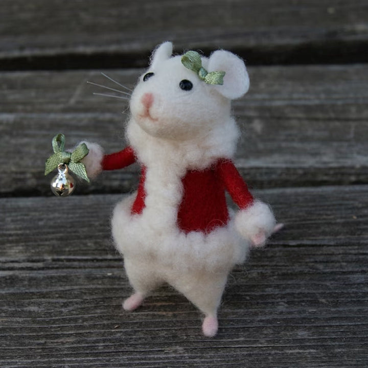 Handcrafted Felt Pumpkin Mouse Ornament - Unique Seasonal Decor for Halloween &amp; Christmas Celebrations