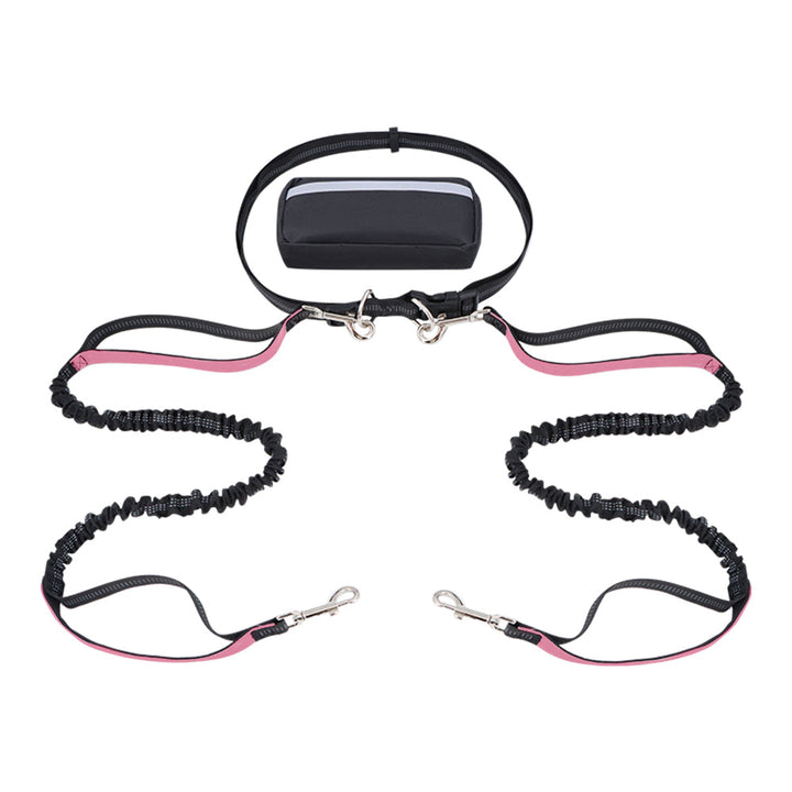 Dog Leash Double-Handle Hands-Free Bungee Reflective Walking Leash Fall 2025 Safe Control