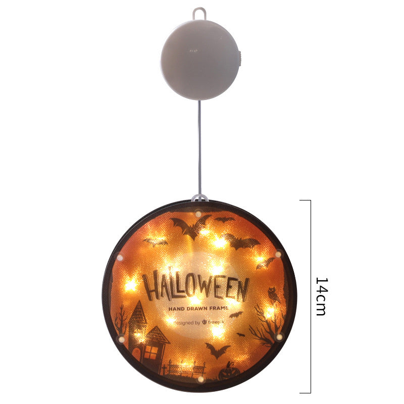 Halloween LED Lantern 160mm PVC Decor, IP44 Spooky Glow