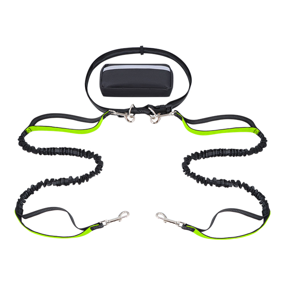 Dog Leash Double-Handle Hands-Free Bungee Reflective Walking Leash Fall 2025 Safe Control