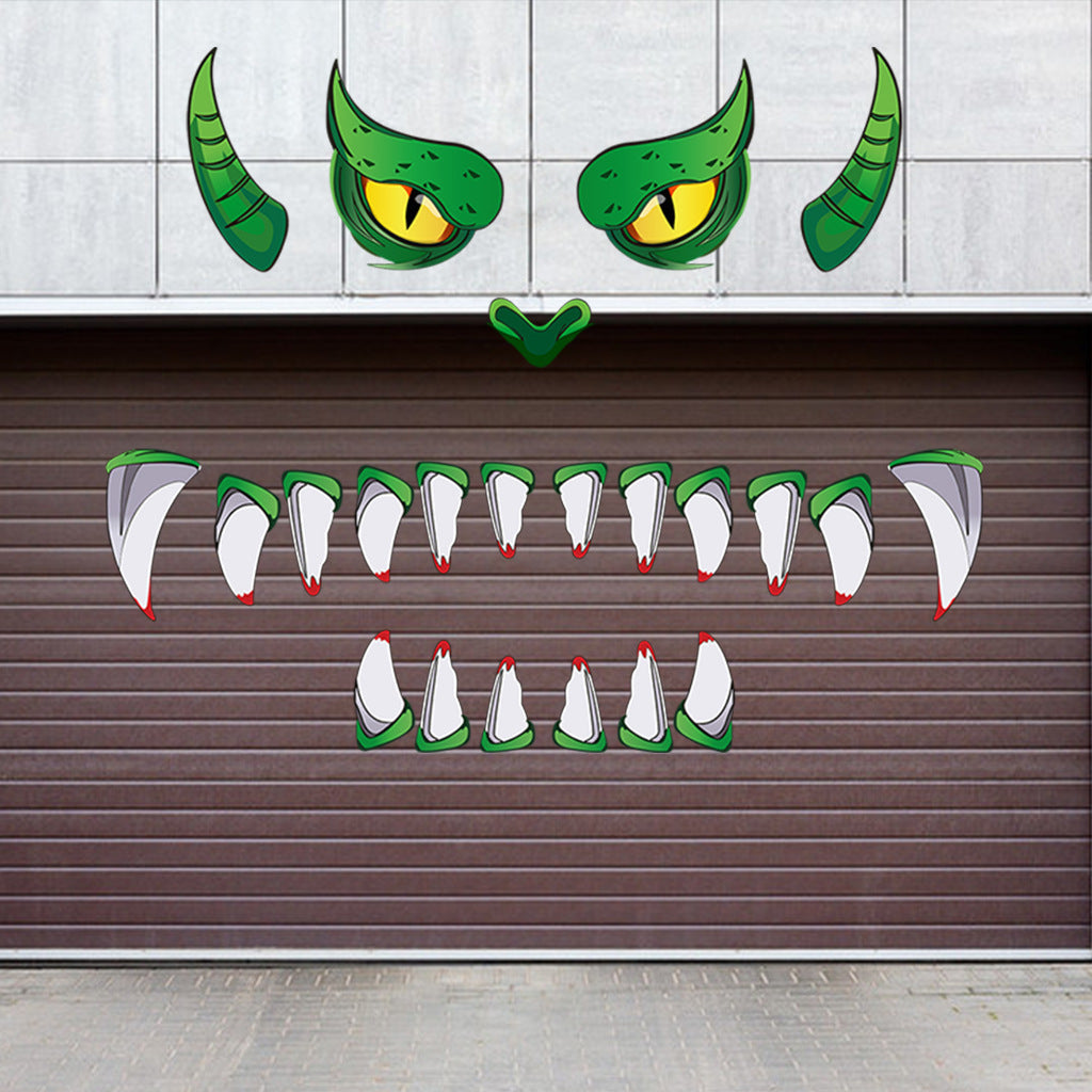 Monster Door Sticker Halloween Decor Green Eyes 2025