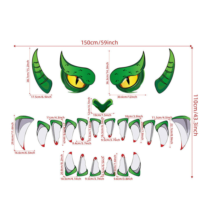 Monster Door Sticker Halloween Decor Green Eyes 2025