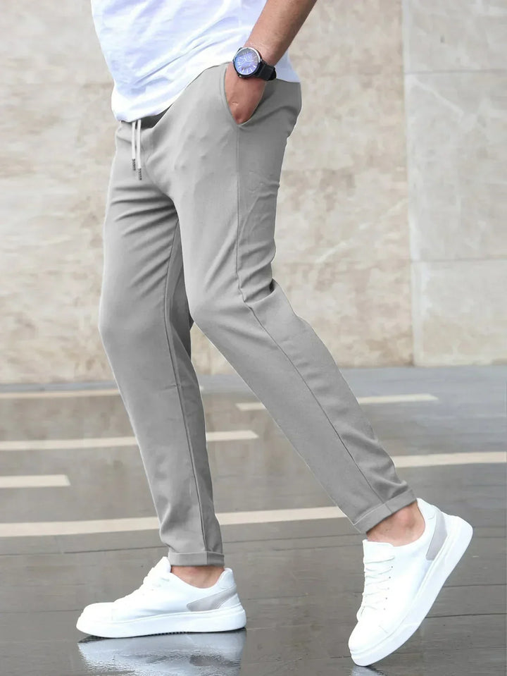 Stretch Comfort Trousers with Adjustable Drawstring Waistband, Lightweight Work Pants for All-Day Wear