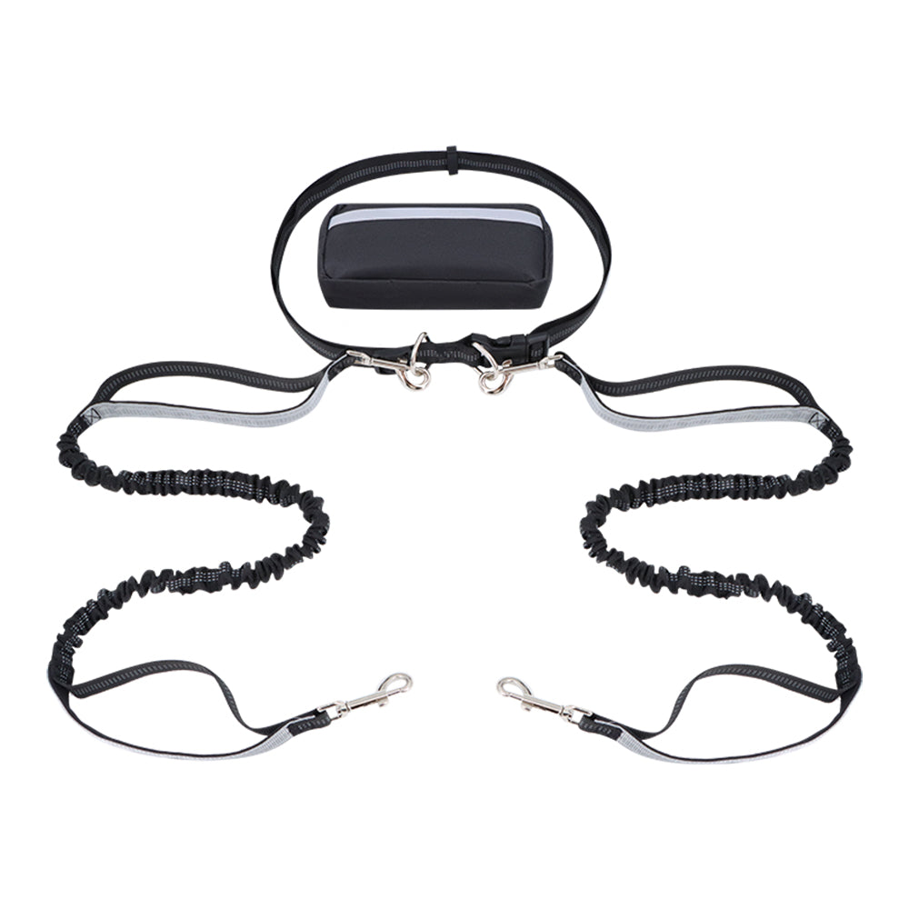 Dog Leash Double-Handle Hands-Free Bungee Reflective Walking Leash Fall 2025 Safe Control