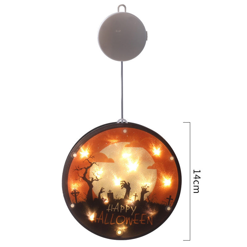 Halloween LED Lantern 160mm PVC Decor, IP44 Spooky Glow