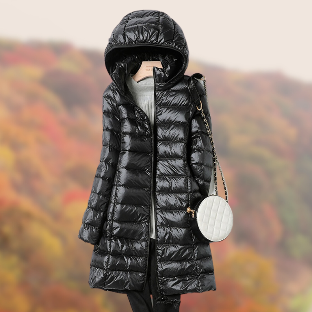 Waterproof Women’s Puffer Coat - Mid Thigh, Lightweight