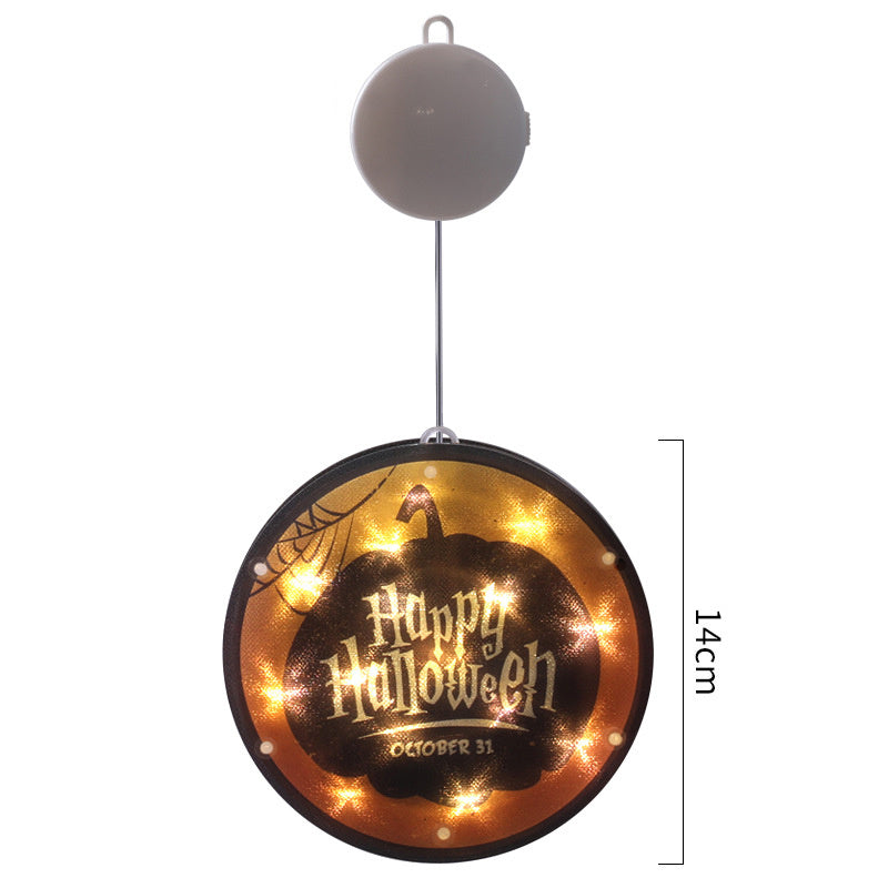 Halloween LED Lantern 160mm PVC Decor, IP44 Spooky Glow