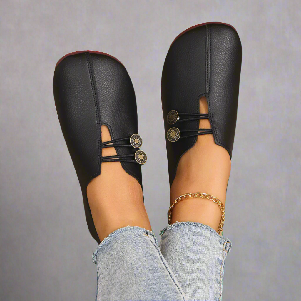 Black Penny Loafers for Women, Premium Goat Leather, Comfortable Everyday Footwear, Stylish and Versatile Design