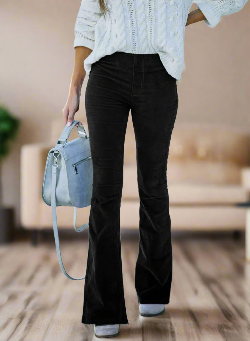High Waist Flared Pants for Women, Elegant Versatile Trousers, Comfortable Fit, Fashionable Design for Casual and Formal Wear