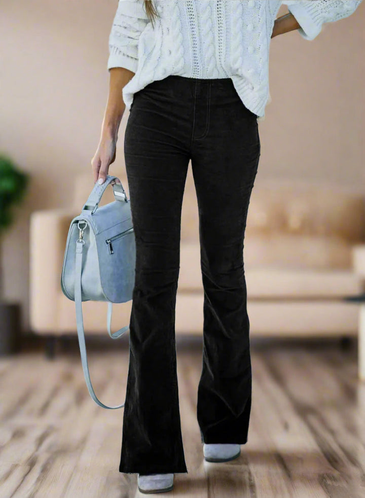 High Waist Flared Pants for Women, Elegant Versatile Trousers, Comfortable Fit, Fashionable Design for Casual and Formal Wear