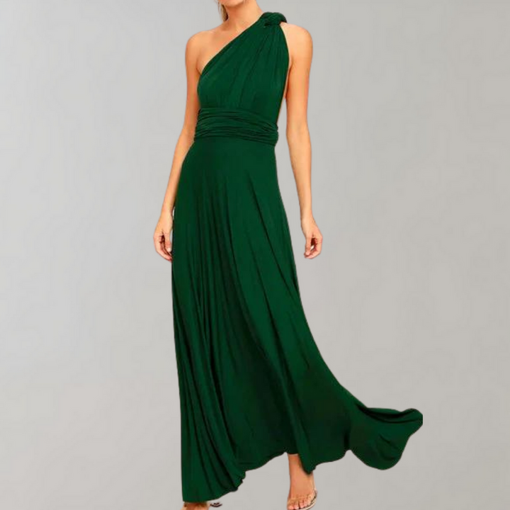 Elegant Long Sleeve Maxi Dress with Adjustable Wrap Overlay for Women - Versatile and Comfortable for Any Occasion