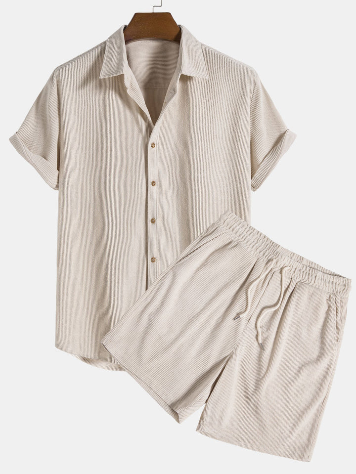 Trendy Two-Part Summer Outfit for Men - Lightweight Casual Wear, Comfortable Fit, Versatile Style