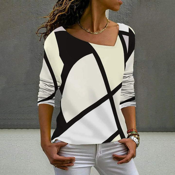 Casual Color Block Long Sleeve T-Shirt for Men and Women, Cotton-Polyester Blend, Stylish Spring Autumn Wear