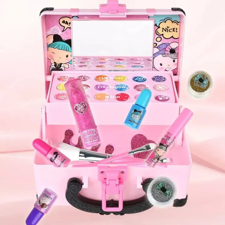 Princess Makeup Play Set for Kids - Safe, Non-Toxic Cosmetic Kit with Lipstick &amp; Eye Shadow