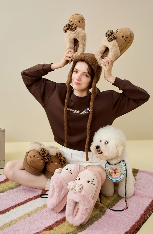 HK Plush Winter Slippers for Women
