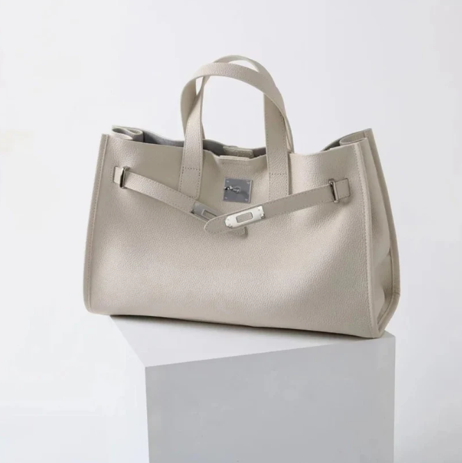 Soft &amp; Structured Women’s Crossbody Bag - Top-Handle Silhouette, Pebbled Cowhide Leather, For Everyday Urban Use