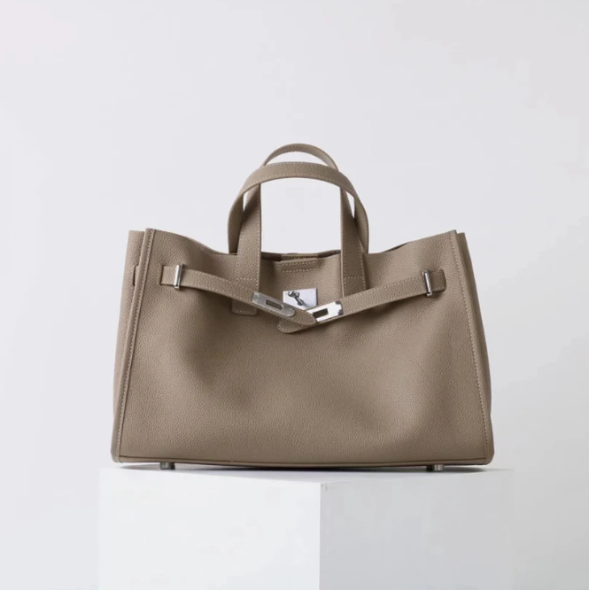 Soft &amp; Structured Women’s Crossbody Bag - Top-Handle Silhouette, Pebbled Cowhide Leather, For Everyday Urban Use