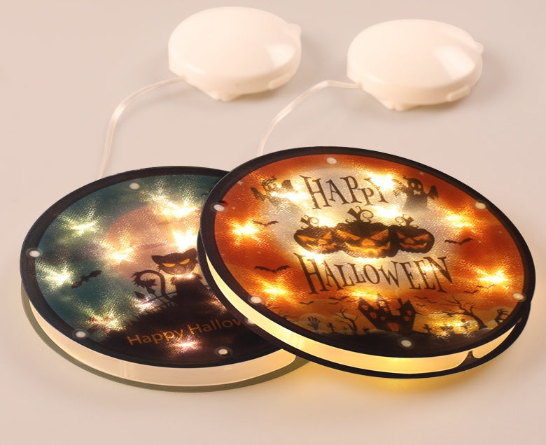 Halloween LED Lantern 160mm PVC Decor, IP44 Spooky Glow
