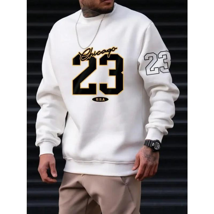 Warm Men’s Sweatshirt – Relaxed Crewneck, Fleece, Casual