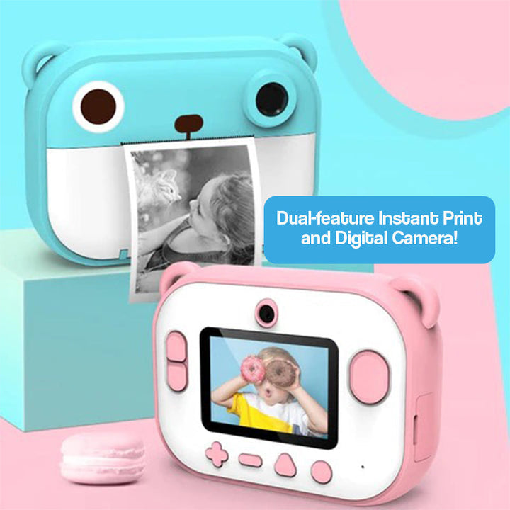 Kid Instant Print Camera - Fun Photography for Kids, Lightweight, Easy to Use, Black &amp; White Prints