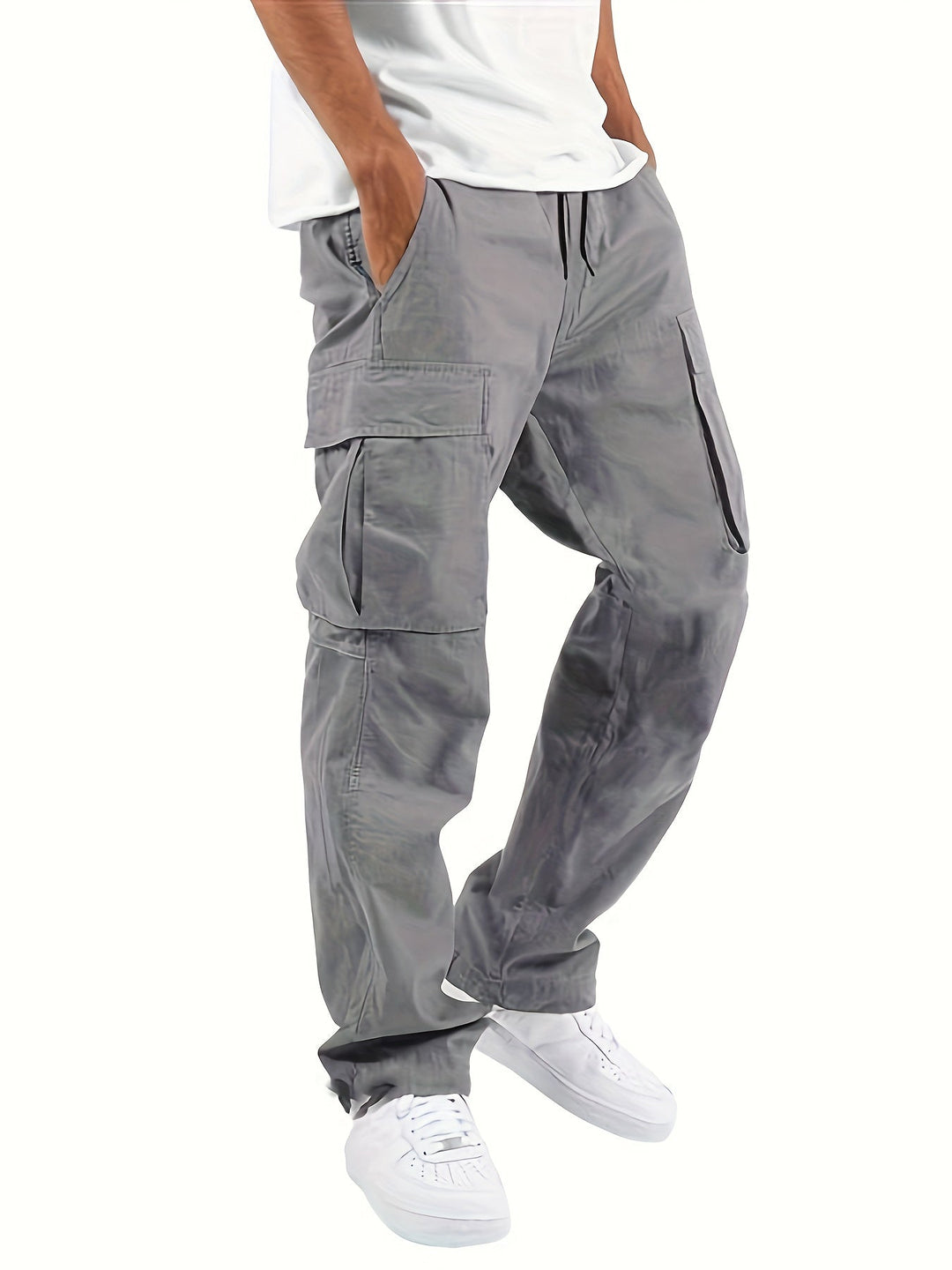 Oversized Cargo Pants for Men with Multiple Pockets, Comfortable Fit and Durable Cotton Blend Trousers