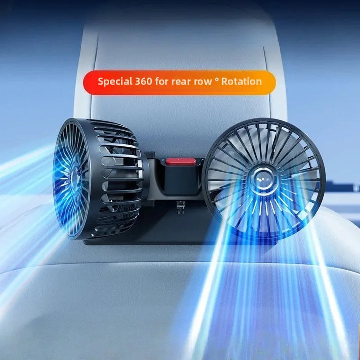 3-Speed USB Fan for Car with Dual Heads and 360-Degree Rotation, Portable Cooling Solution for Summer Comfort