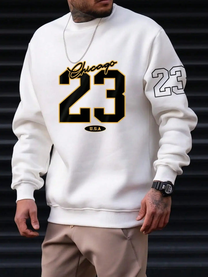 Warm Men’s Sweatshirt – Relaxed Crewneck, Fleece, Casual