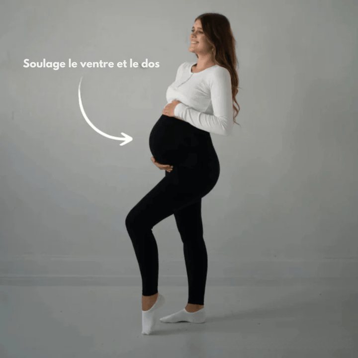 Comfortable Maternity Leggings with Supportive Stretch Belt for Pregnancy and Postpartum, Full-Length Yoga Pants