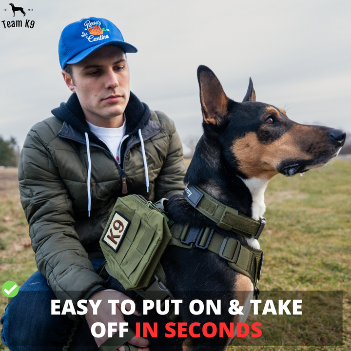 Tactical Dog Harness No-Pull With Front And Back D-Rings Quick-Release Buckles Top Handle Heavy-Duty Training