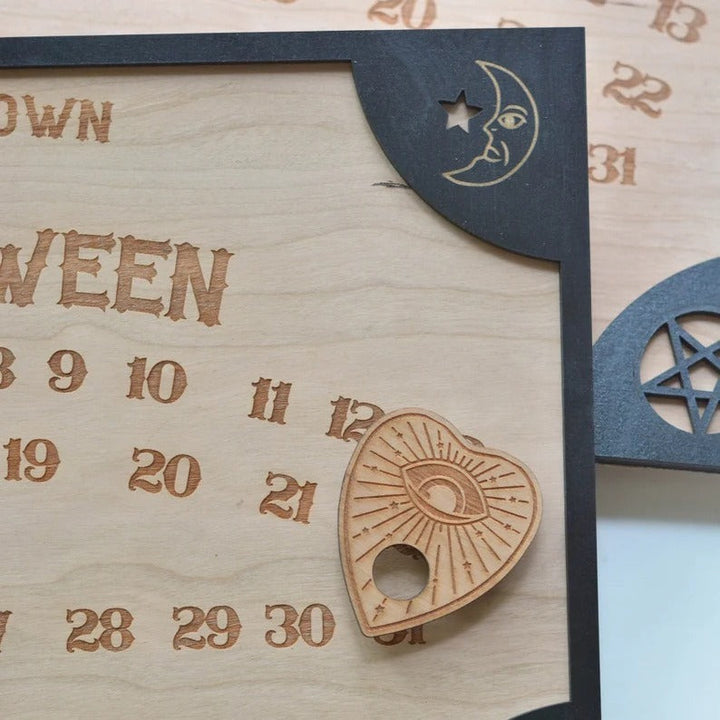 Halloween Countdown Calendar Rustic Wall Decor 2025