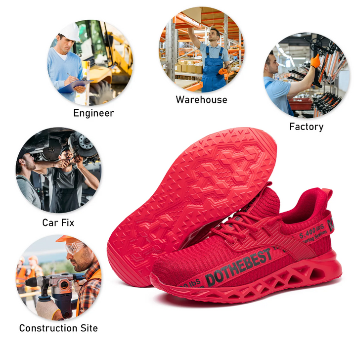 Ultralight Breathable Non-Slip Safety Shoes with Steel Toe and Kevlar Sole for Enhanced Comfort and Protection