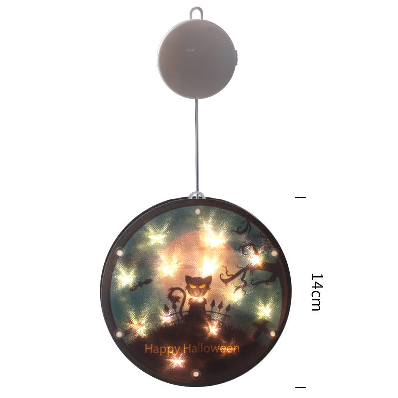 Halloween LED Lantern 160mm PVC Decor, IP44 Spooky Glow