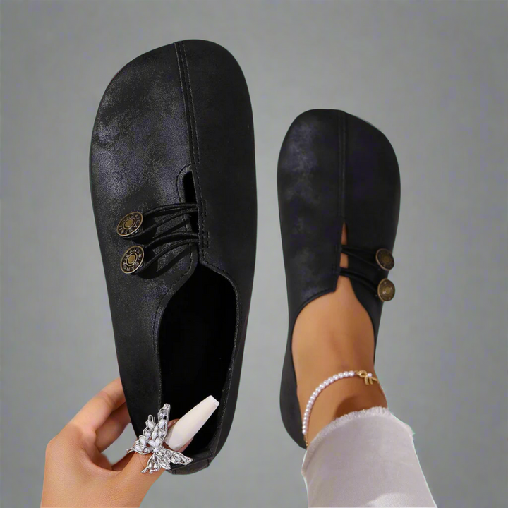 Black Penny Loafers for Women, Premium Goat Leather, Comfortable Everyday Footwear, Stylish and Versatile Design