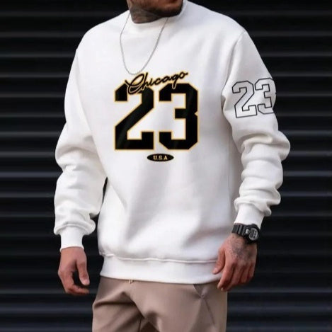 Warm Men’s Sweatshirt – Relaxed Crewneck, Fleece, Casual